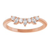 14K Rose Gold 1/6 CTW Natural Diamond Contour Band
