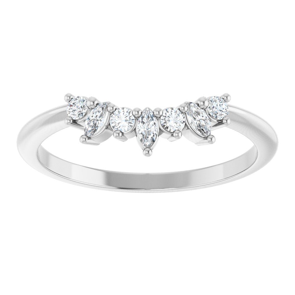 14K White Gold 1/6 CTW Lab-Grown Diamond Contour Band