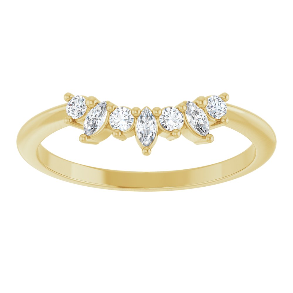 14K Yellow Gold 1/6 CTW Natural Diamond Contour Band