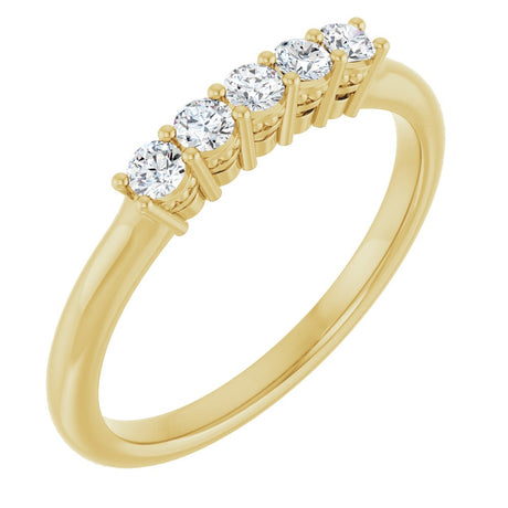 14K Yellow 1/4 CTW Natural Diamond Anniversary Band