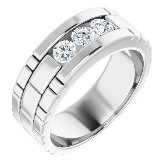 14K White 5/8 CTW Natural Diamond Band