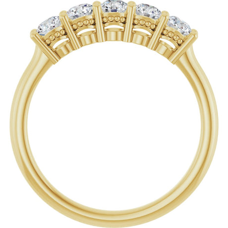 14K Yellow Gold 5/8 CTW Natural Diamond Anniversary Band