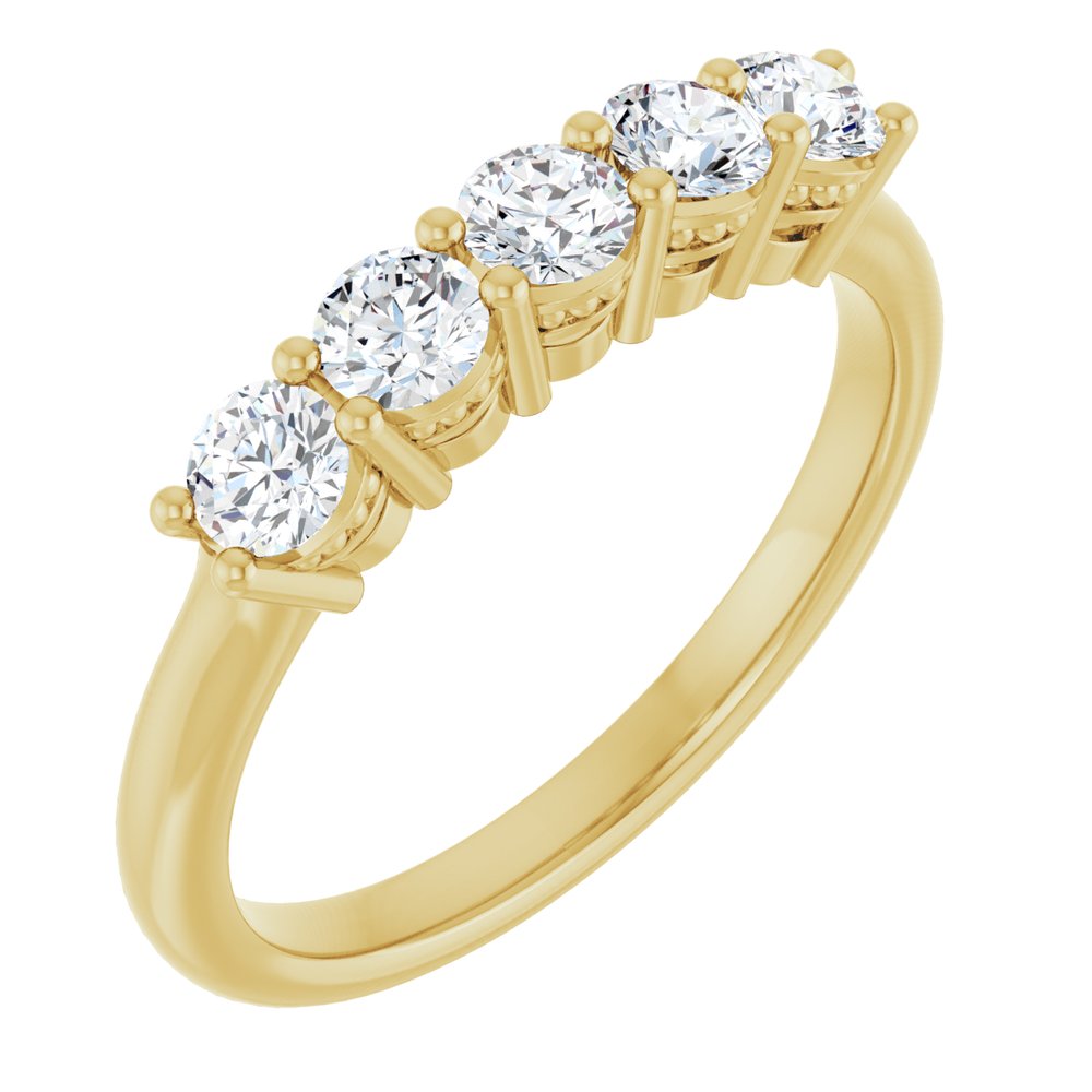 14K Yellow Gold 1/6 CTW Natural Diamond Anniversary Band
