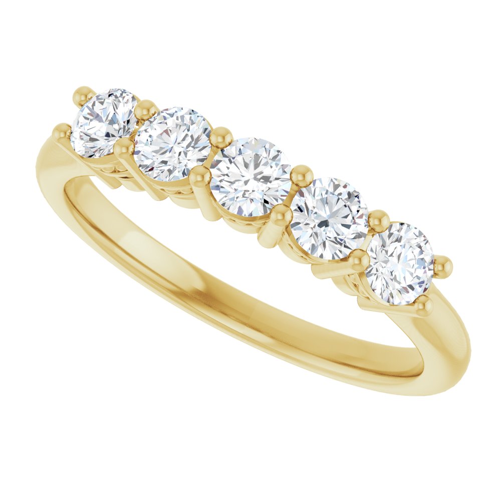 14K Yellow 5/8 CTW Natural Diamond Anniversary Band