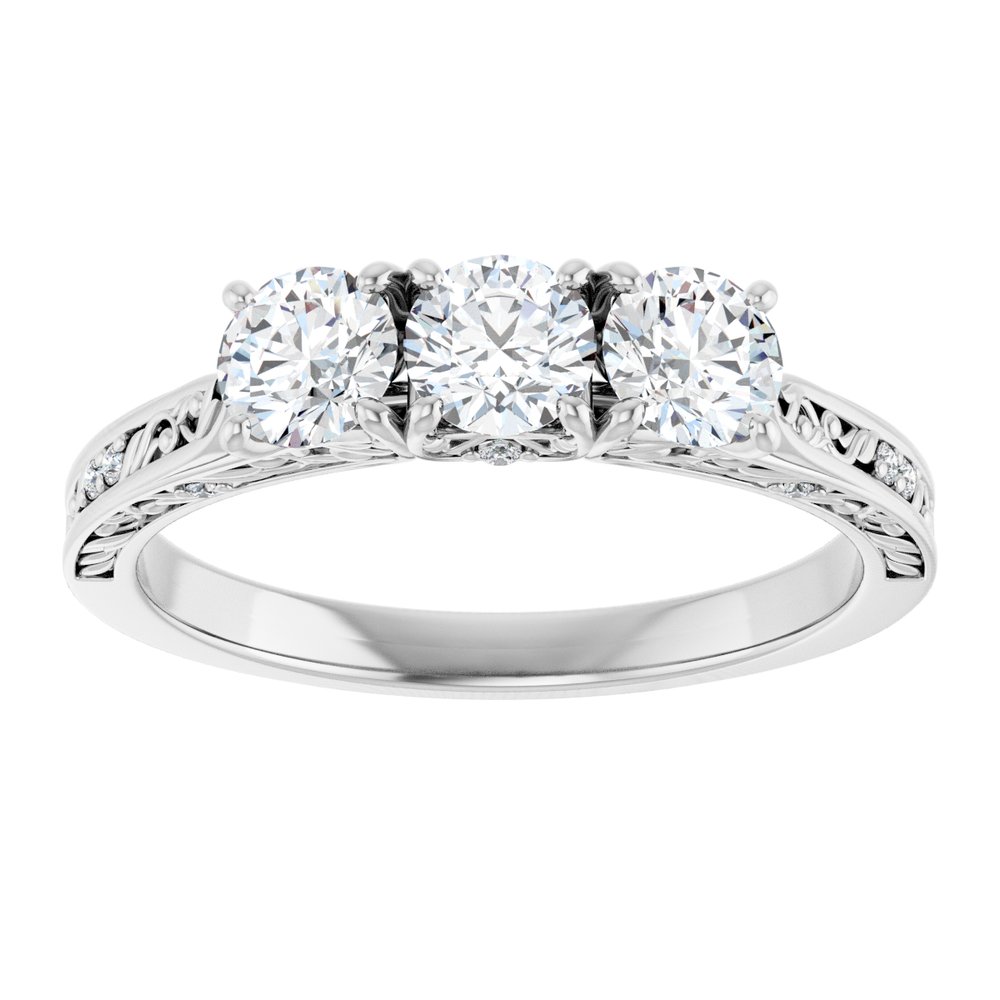 14K White 7/8 CTW Natural Diamond Anniversary Band