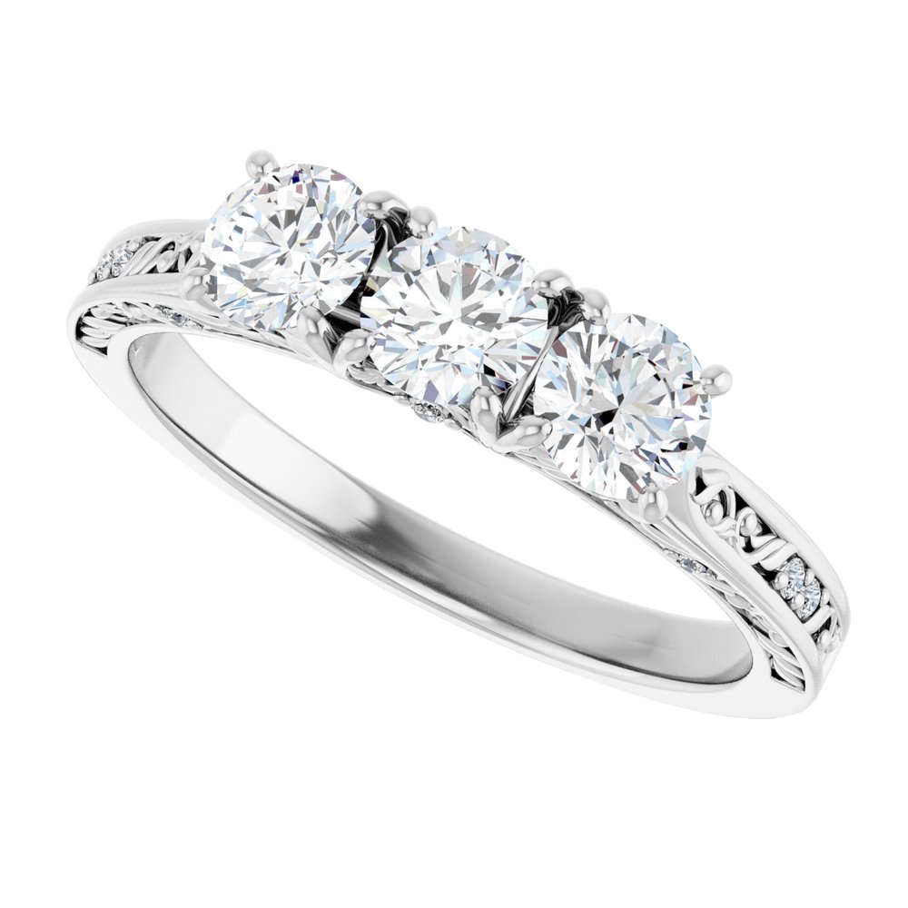 14K White 7/8 CTW Natural Diamond Anniversary Band