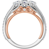 14K White/Rose 1 CTW Natural Diamond Anniversary Band