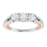 14K White/Rose 1 CTW Natural Diamond Anniversary Band