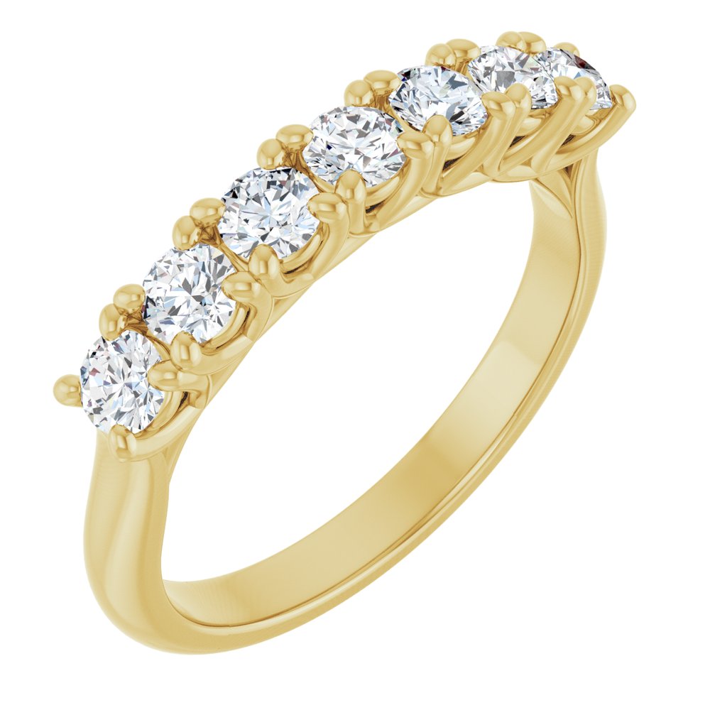 14K Yellow 3/4 CTW Natural Diamond Seven-Stone Anniversary Band