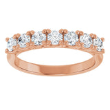 14K Rose 3/4 CTW Natural Diamond Seven-Stone Anniversary Band