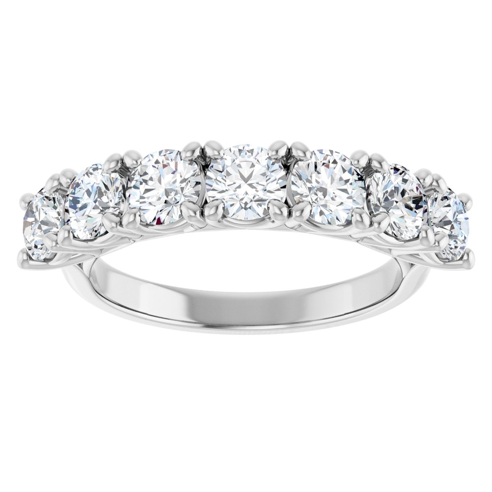 14K White 1 5/8 CTW Natural Diamond Seven-Stone Anniversary Band