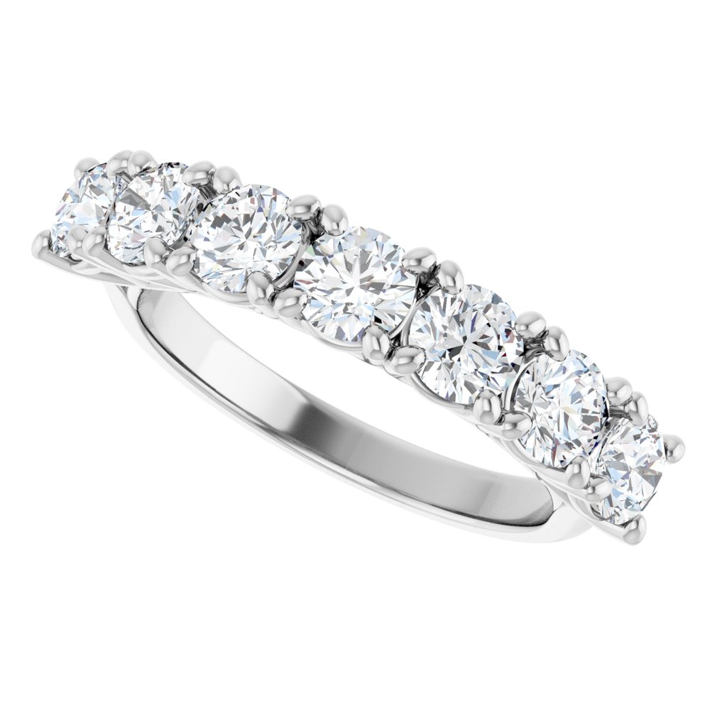 14K White 1 5/8 CTW Natural Diamond Seven-Stone Anniversary Band