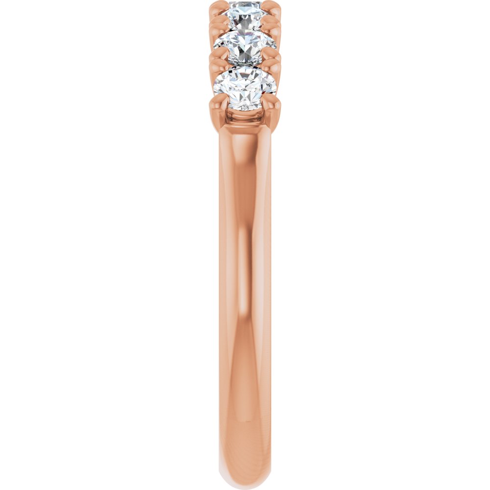 14K Rose 3/4 CTW Natural Diamond Seven-Stone Anniversary Band