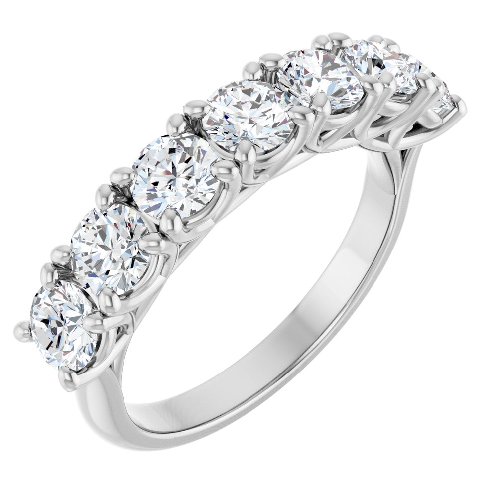 14K White 1 5/8 CTW Natural Diamond Anniversary Band