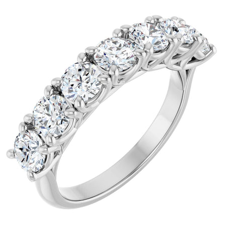 14K White 1 5/8 CTW Natural Diamond Seven-Stone Anniversary Band