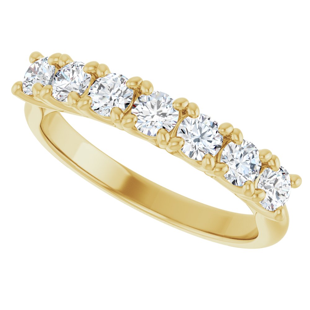 14K Yellow 3/4 CTW Natural Diamond Seven-Stone Anniversary Band