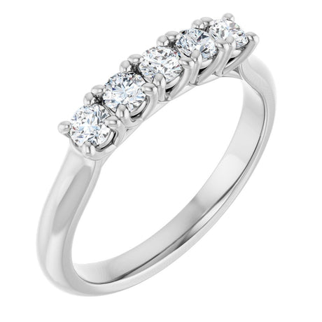 14K White 1/2 CTW Natural Diamond Anniversary Band