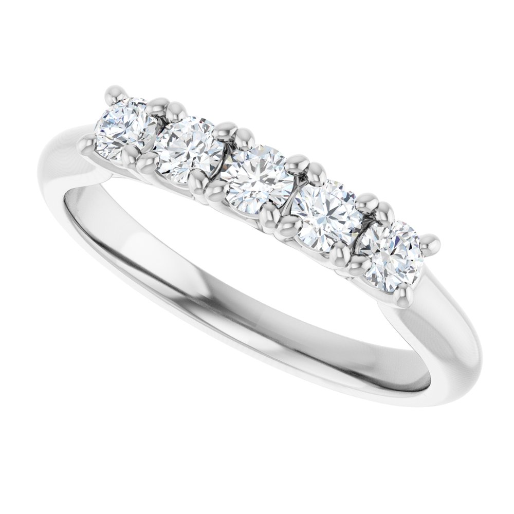 14K White 1/2 CTW Natural Diamond Anniversary Band