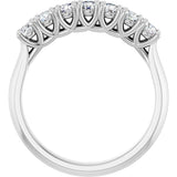 14K White 1/2 CTW Natural Diamond Seven-Stone Anniversary Band