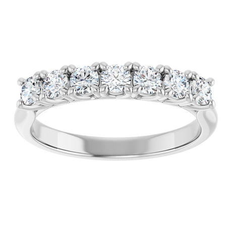 14K White 1/2 CTW Natural Diamond Seven-Stone Anniversary Band