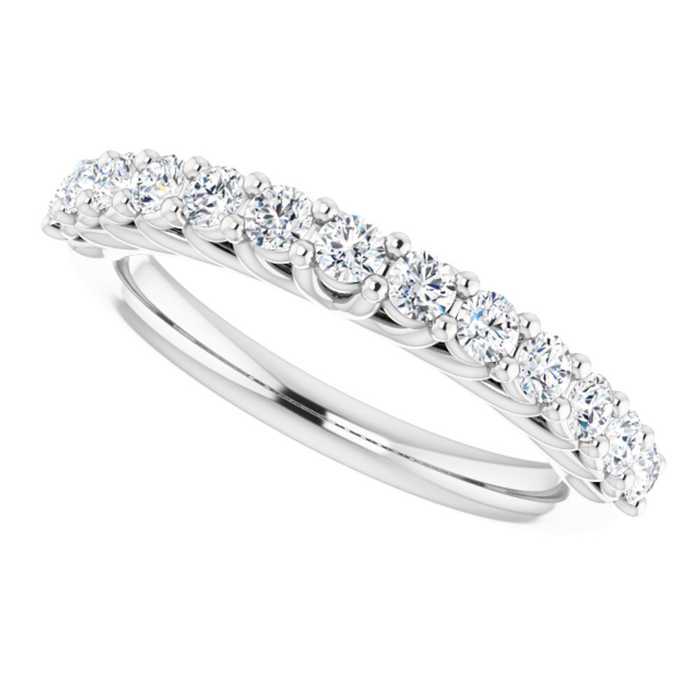 14K White 5/8 CTW Natural Diamond Anniversary Band