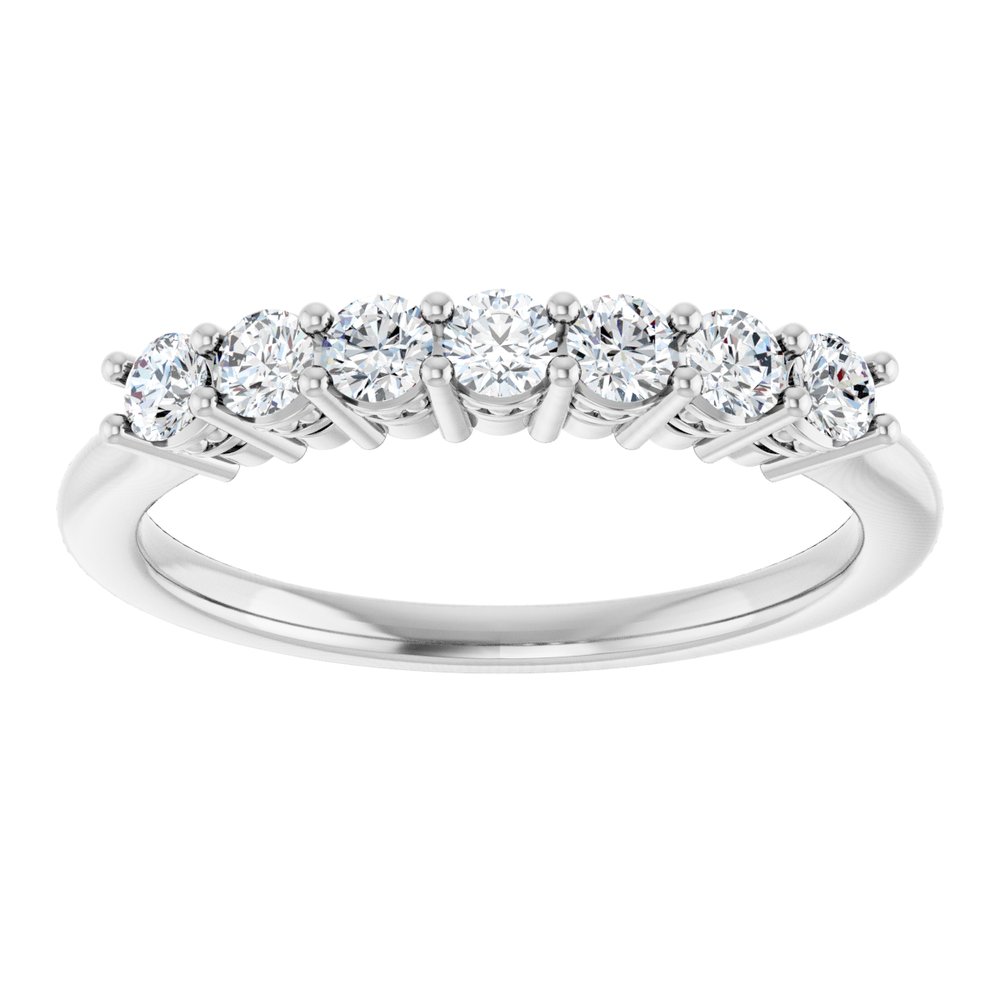 14K White 3/8 CTW Natural Diamond Anniversary Band