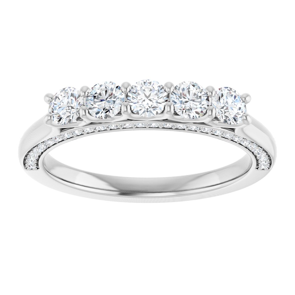 14K White 5/8 CTW Natural Diamond Anniversary Band