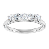 14K White 5/8 CTW Natural Diamond Anniversary Band