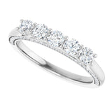 14K White 5/8 CTW Natural Diamond Anniversary Band