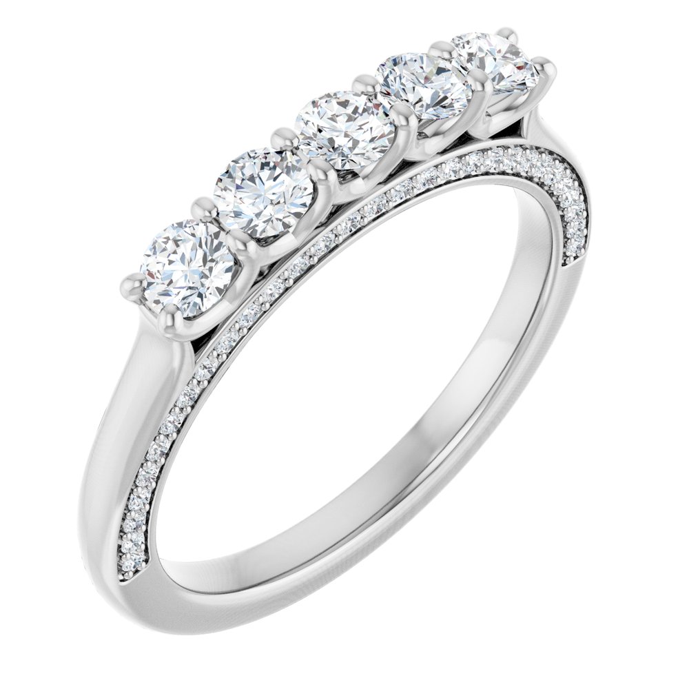 14K White 5/8 CTW Natural Diamond Anniversary Band