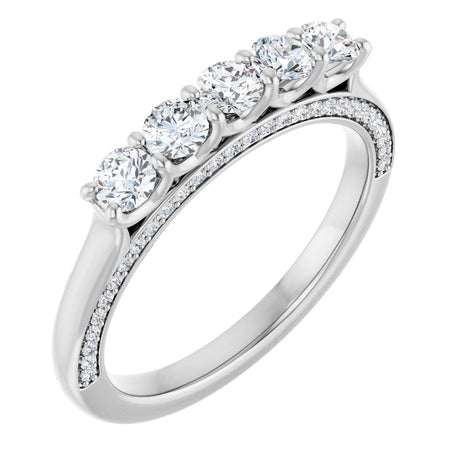 14K White 5/8 CTW Natural Diamond Anniversary Band