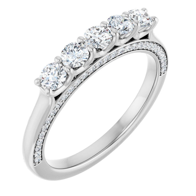 14K White 5/8 CTW Natural Diamond Anniversary Band