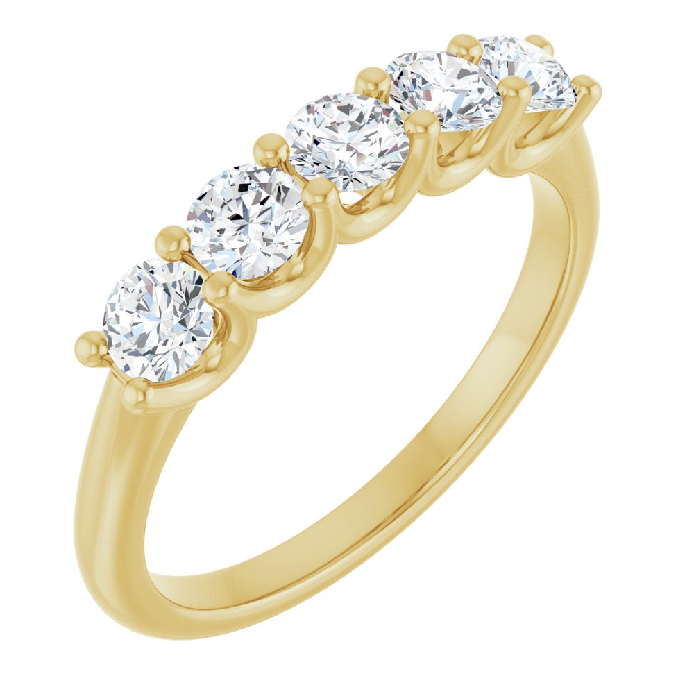 14K Yellow Gold 3/4 CTW Natural Diamond Anniversary Band
