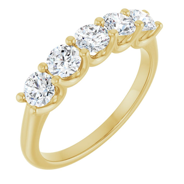 14K Yellow 1 CTW Lab-Grown Diamond Anniversary Band