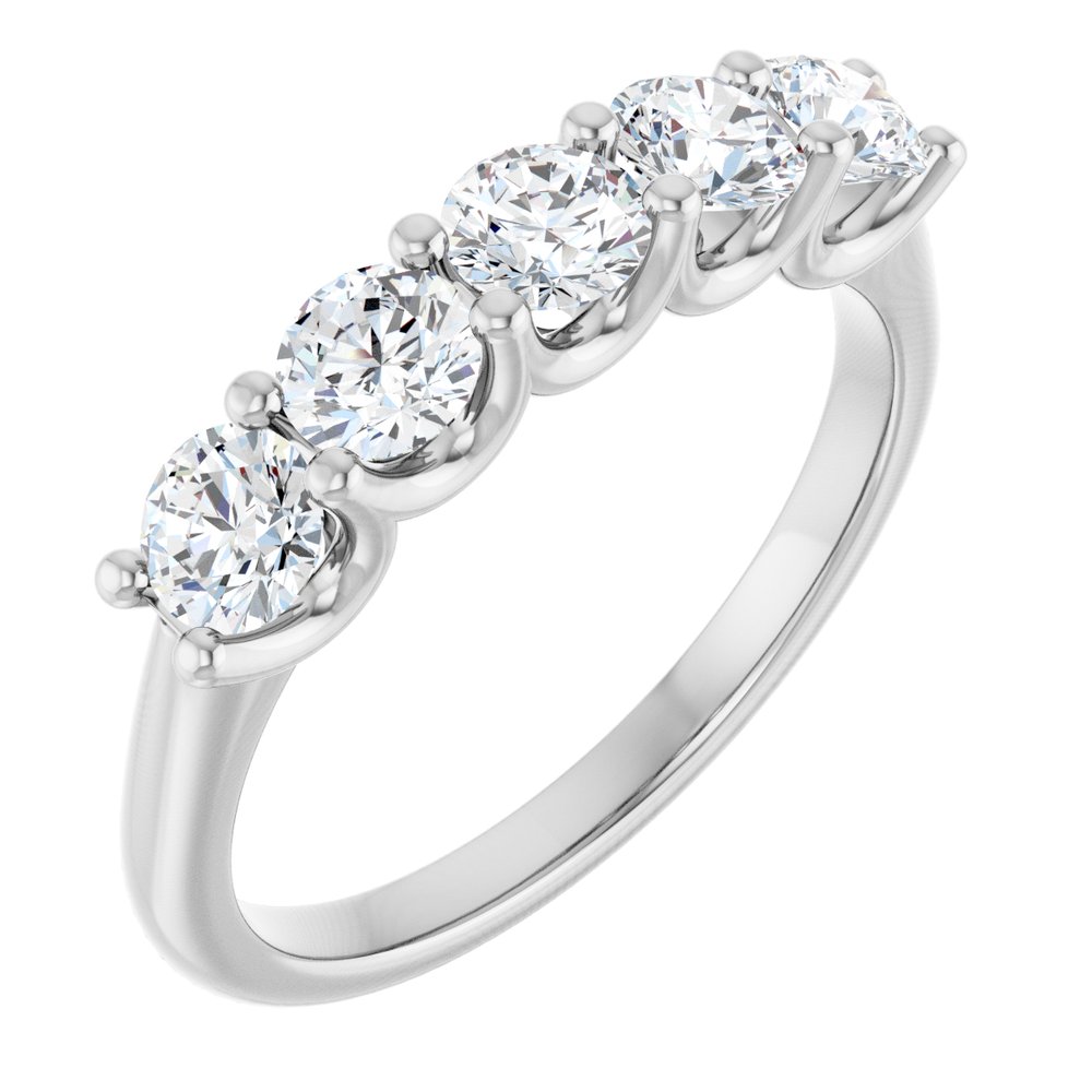 14K White 1 CTW Natural Diamond Anniversary Band