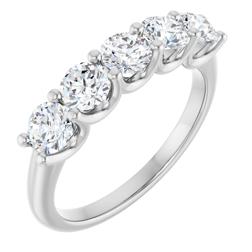 14K White 1 1/3 CTW Natural Diamond Anniversary Band