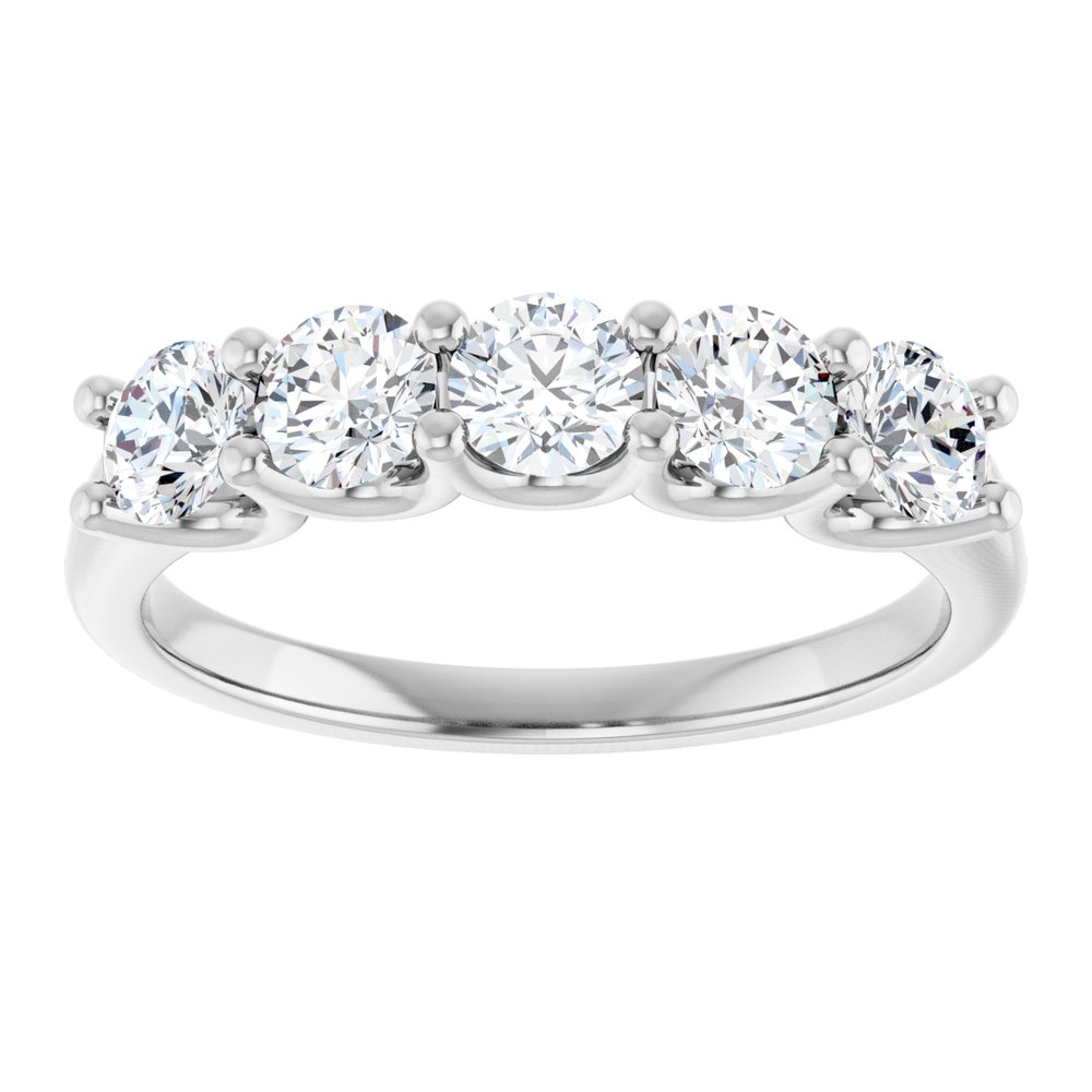 14K White Gold 1 CTW Natural Diamond Anniversary Band