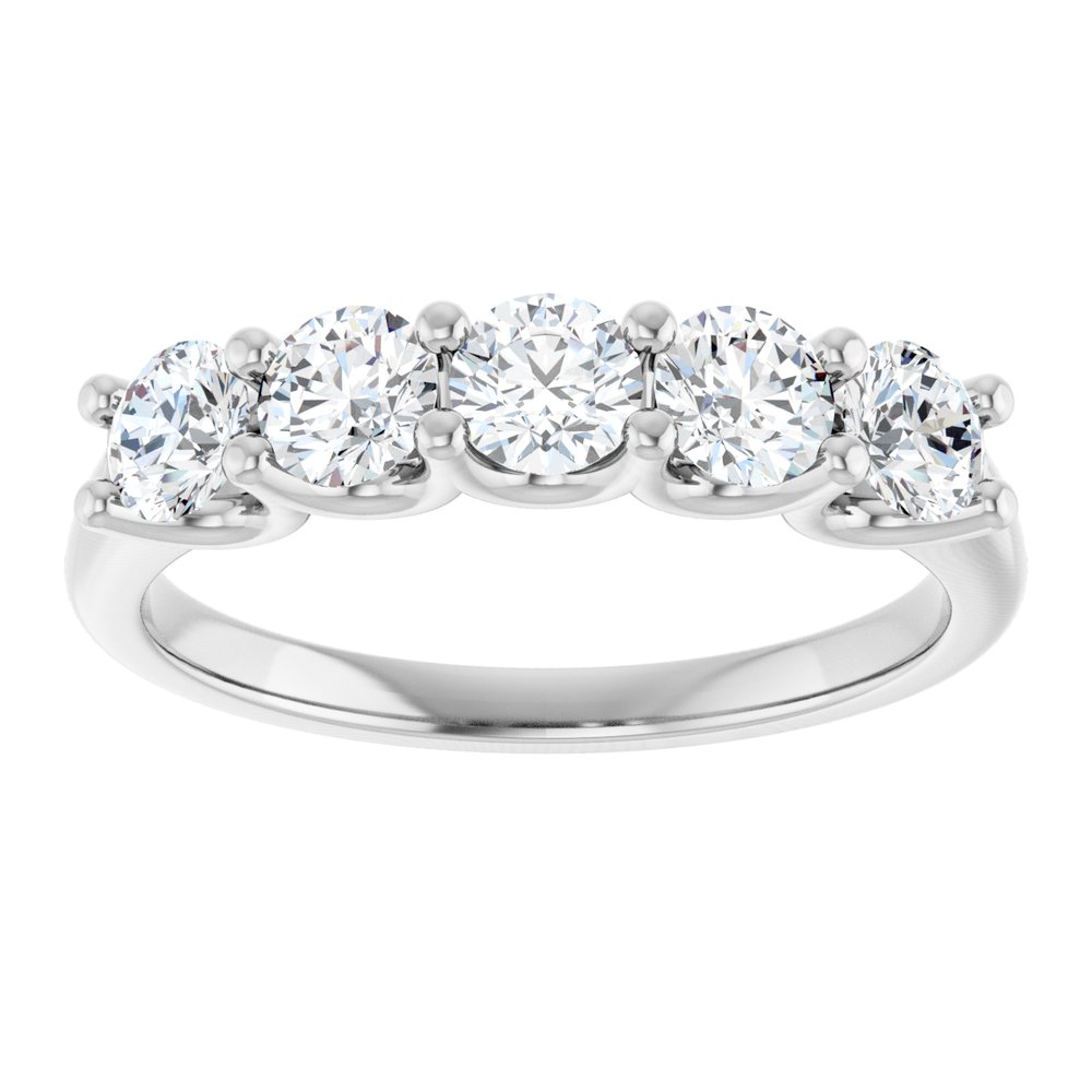 14K White Gold 1 CTW Lab-Grown Diamond Anniversary Band