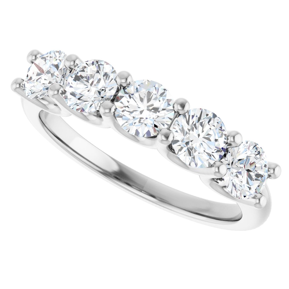 14K White 1 1/3 CTW Natural Diamond Anniversary Band