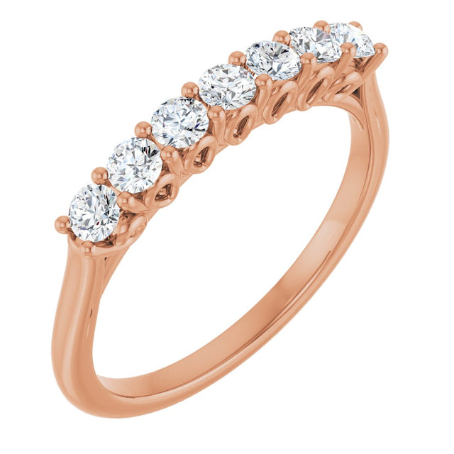 14K Rose 3/8 CTW Natural Diamond Anniversary Band