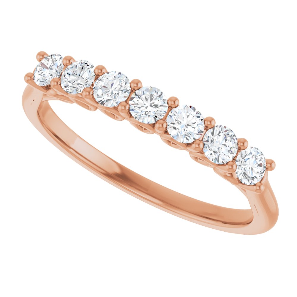 14K Rose 3/8 CTW Natural Diamond Anniversary Band