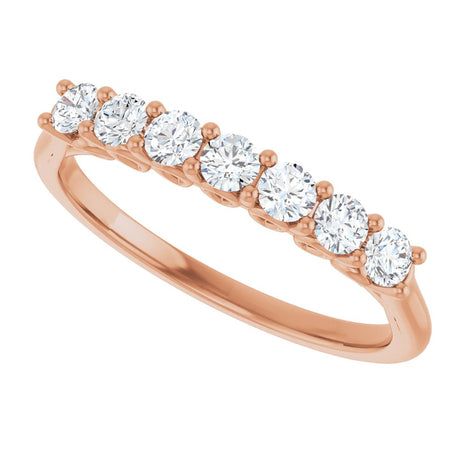 14K Rose 3/8 CTW Natural Diamond Anniversary Band