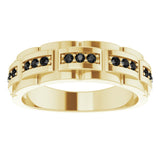 14K Yellow 1/4 CTW  Natural Black Diamond Ring