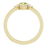 14K Yellow Gold Natural Peridot & 1/5 CTW Natural Diamond Ring 