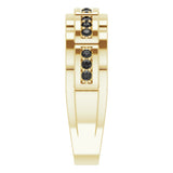 14K Yellow Gold 1/4 CTW  Natural Black Diamond Ring