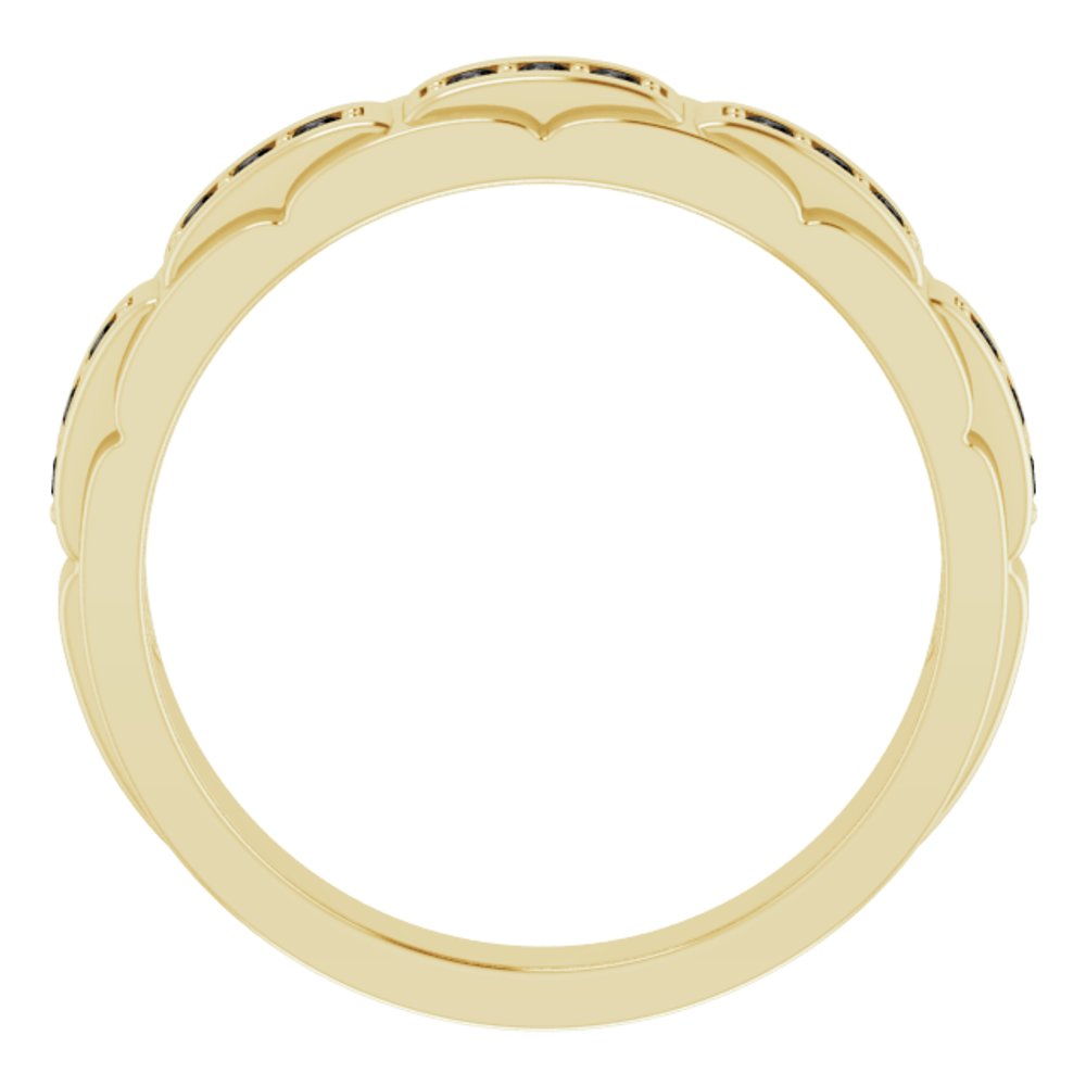 14K Yellow Gold 1/4 CTW  Natural Black Diamond Ring