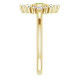 14K Yellow Gold Natural Peridot & 1/5 CTW Natural Diamond Ring 