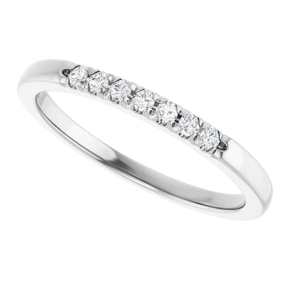 14K White Gold 1/10 CTW Lab-Grown Diamond French-Set Anniversary Band