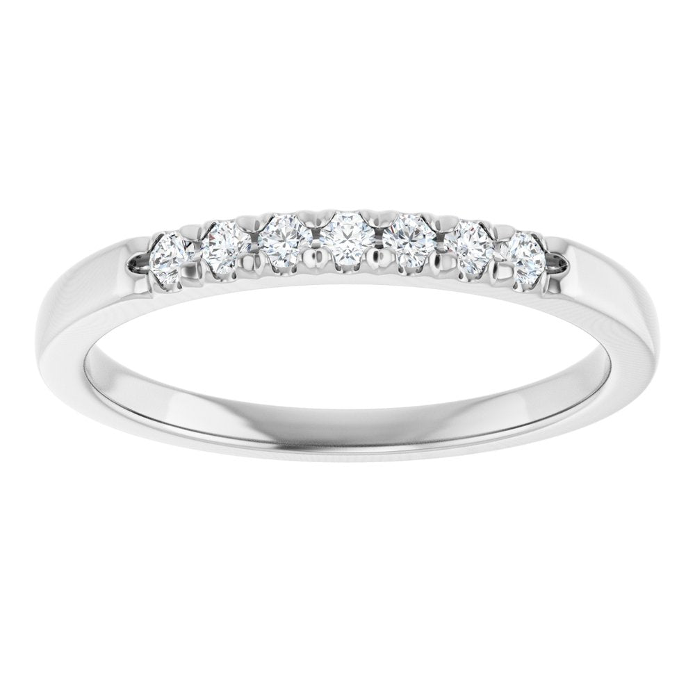 14K White Gold 1/8 CTW Lab-Grown Diamond French-Set Anniversary Band