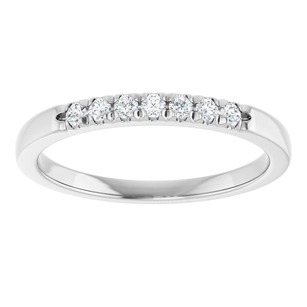 14K White Gold 1/8 CTW Lab-Grown Diamond French-Set Anniversary Band